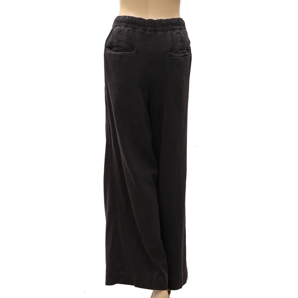 Free People Women's Wide-Leg Drawstring Trouser Pants Adjustable Black M 288529 - Picture 5 of 6